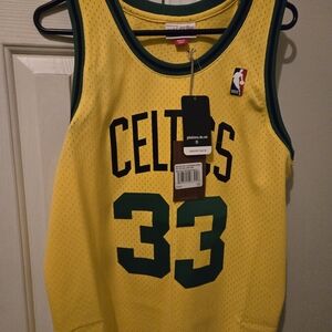 Larry Bird  Mitchell & Ness Yellow and Green Jersey